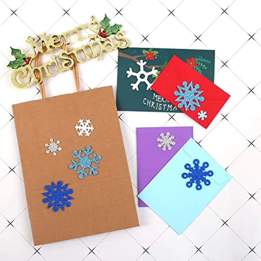 JMEOWIO Unghie Gel Adesivo Natale Glitter Fiocco di Neve Smalto Gel Nail Stickers Decorazioni Unghie Nail Art Disegni