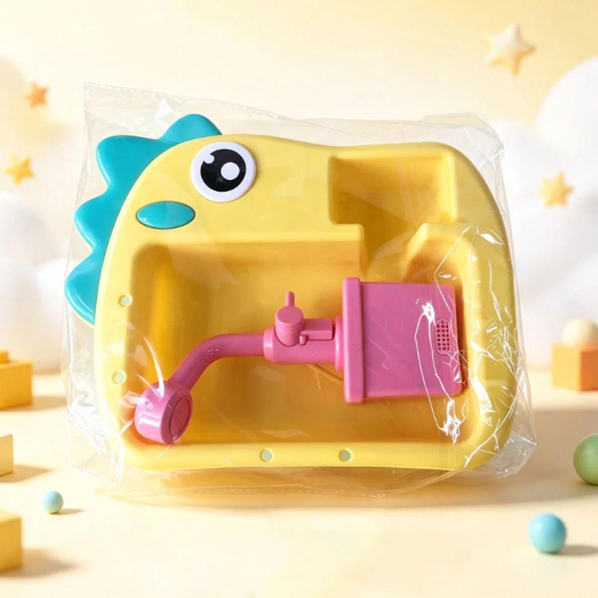 Kids Electric Cartoon Dinosaur Dishwashing Sink Toy Circulating Water Pretend Play Kitchen Set Parent‑Child Interactive RolePlay