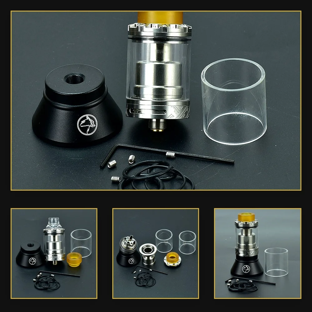Wolfcool Vape RTA Atomizer 24mm Rebuildable Tank 316SS - Compatible with Zeus X, Kylin Mini V2 & V3