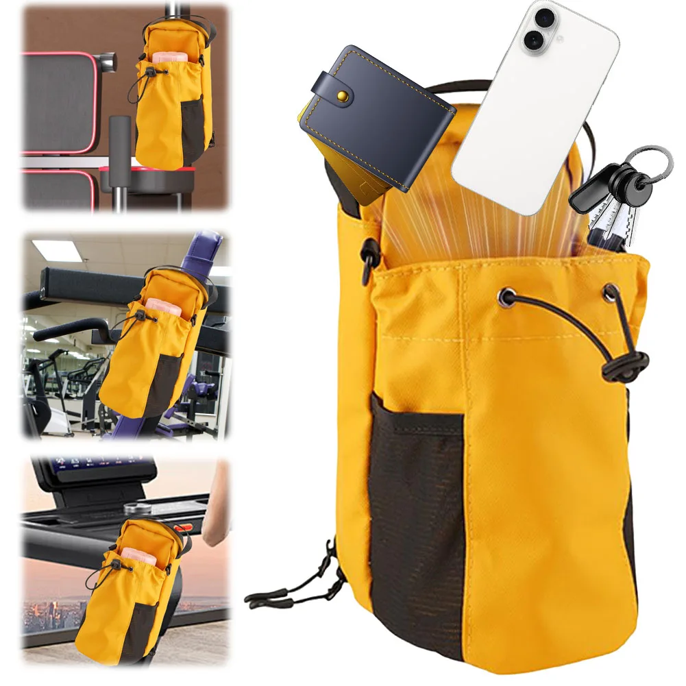 Bolsa de ginástica magnética, alça magnética, suporte para garrafa, bolsa crossbody, bolsa de ginástica para homens e mulheres