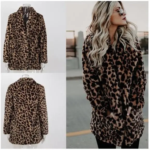 

Women's Collar Imitation Fur Coat Thick Winter Jacket Luxury Fashion Ladies' Leather Coat Warm Cosy Outerwear for Cold Weather