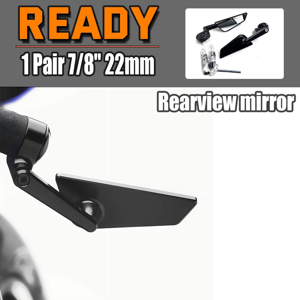 

1 пара алюминиевых зеркал заднего вида для мотоциклов 7/8 "22 мм, универсальное зеркало для скутера, зеркало на руле, аксессуары для зеркал заднего вида