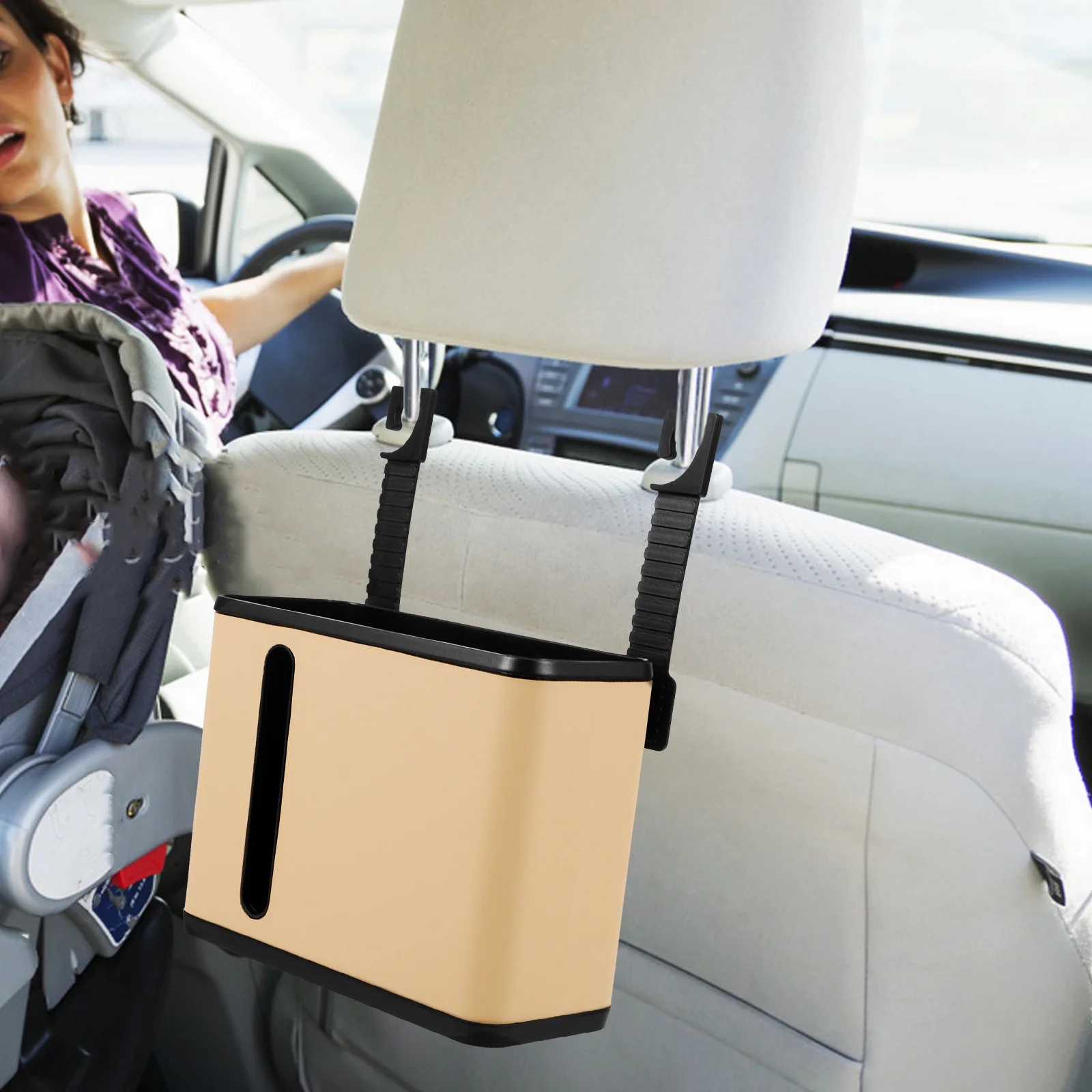 

Car Trash Can Tissue Box Hanging Backseat Storage Organizer Multifunctional Car Seat Storage Holder Backseat Holder