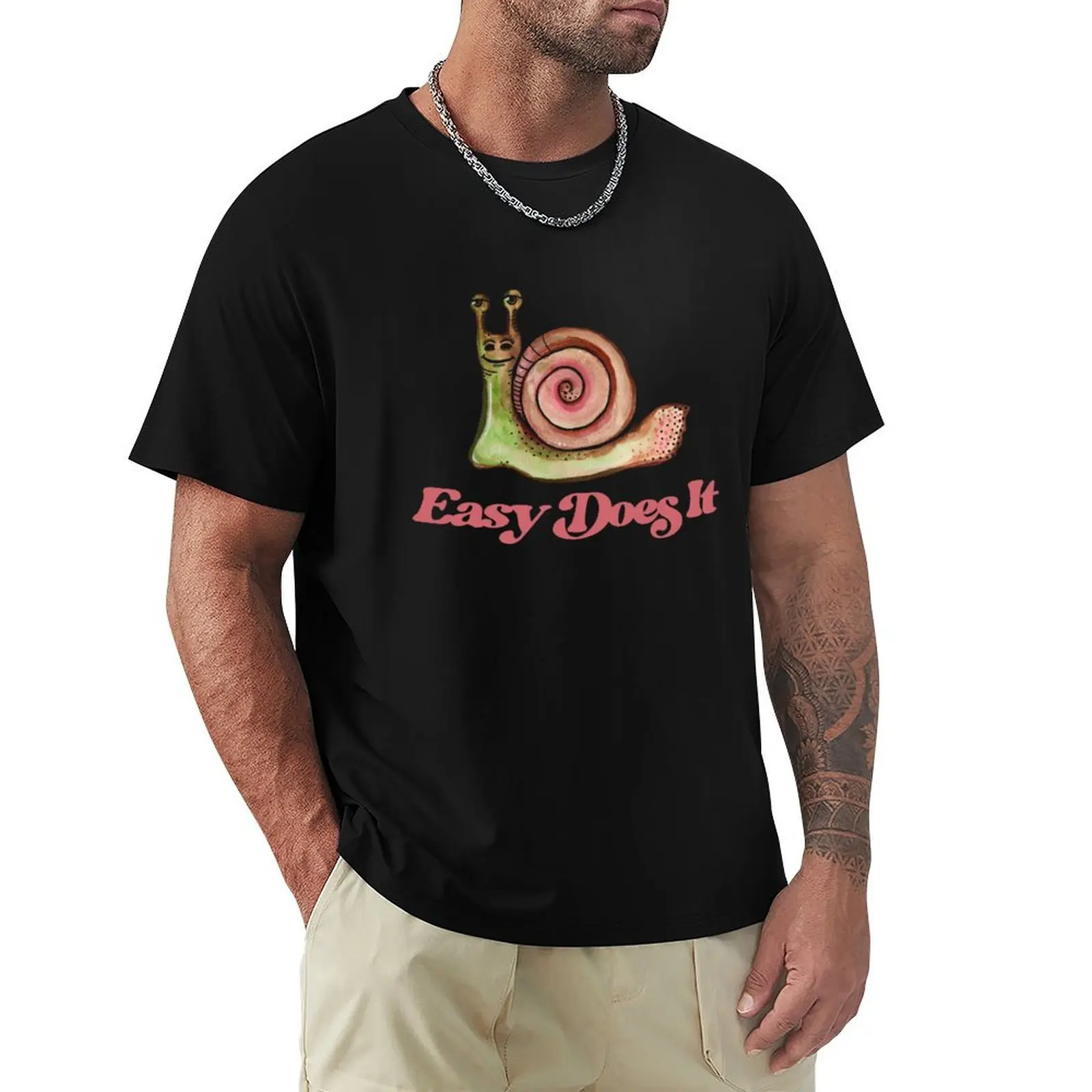 

Easy Does It Snail T-Shirt vintage graphic tee Blouse tee shirts for men