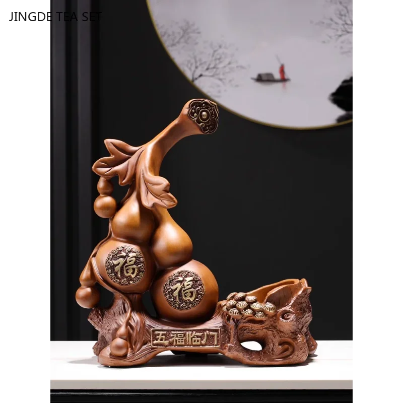 1PCS resin gourd red wine rack decoration Chinese style creative living room wine rack dining cabinet wine tray