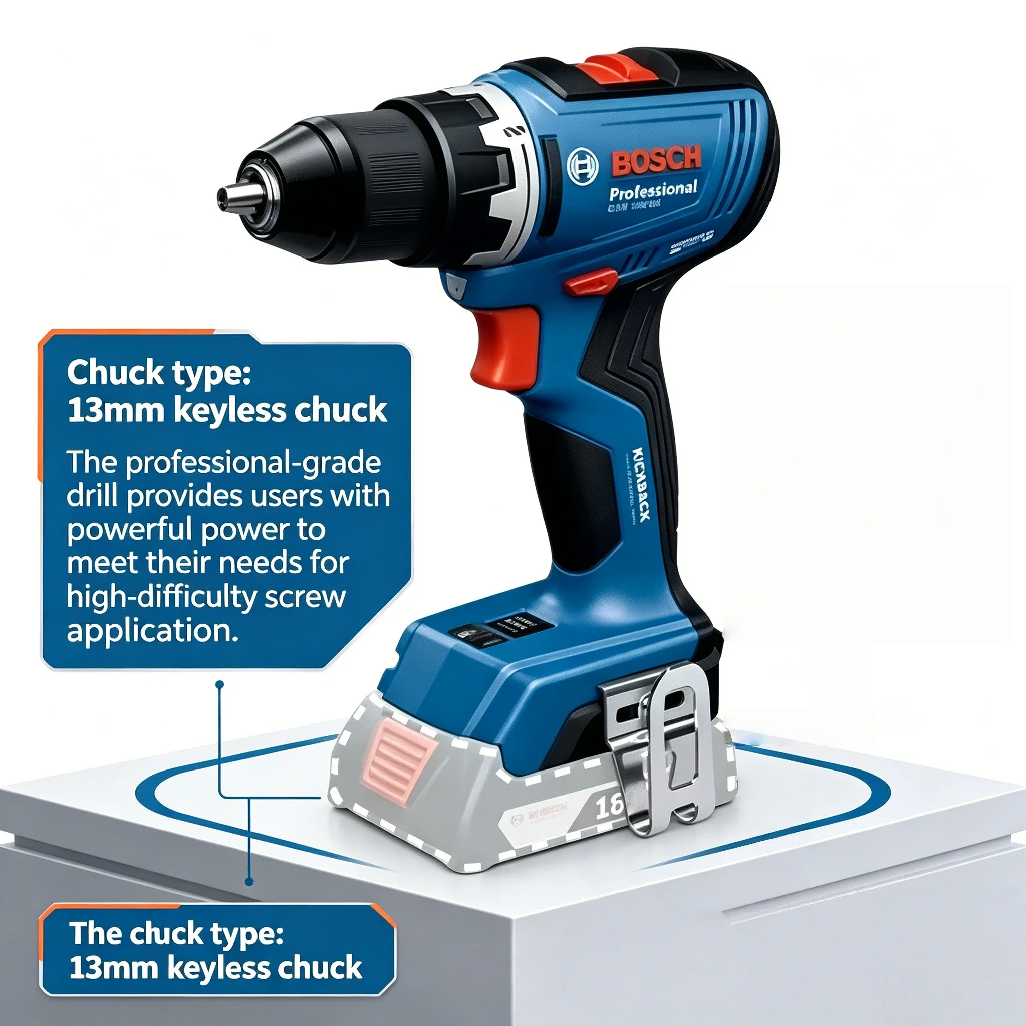 Bosch GSR 18V-65 Brushless Cordless Drill 18V 63Nm High Torque Small Space Operation Tool Anti Reverse Twist Electric Tool