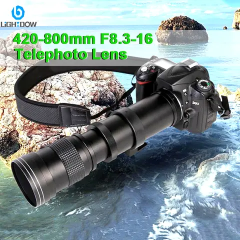 Lightdow Manual Zoom Lens 420-800mm F8.3-16 Telephoto Lens for Canon EOS R1 Sony Nikon DSLR Pentax FUji Olympus Cameras