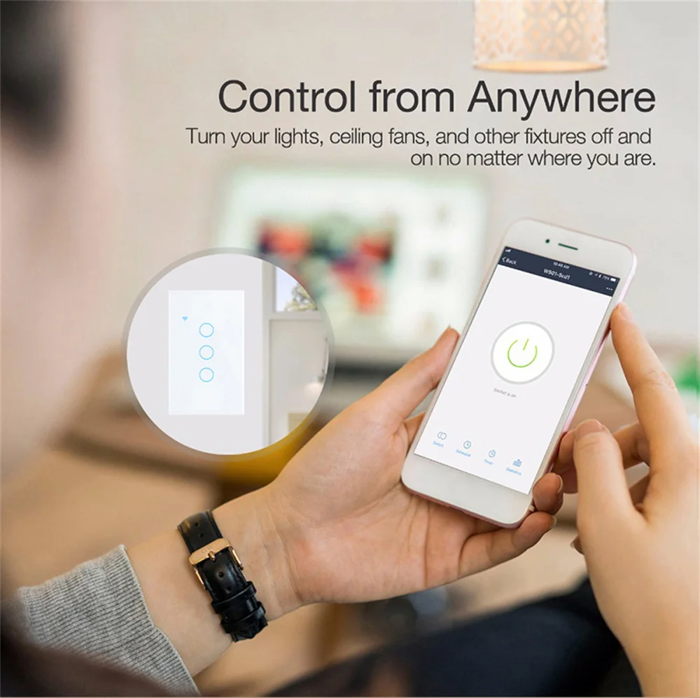 TUYA WiFi Smart Light Switch US No Neutral Line/con Neutral Line1/2/3/4 Gang Smart Home tramite Smart Life Alexa Google Home