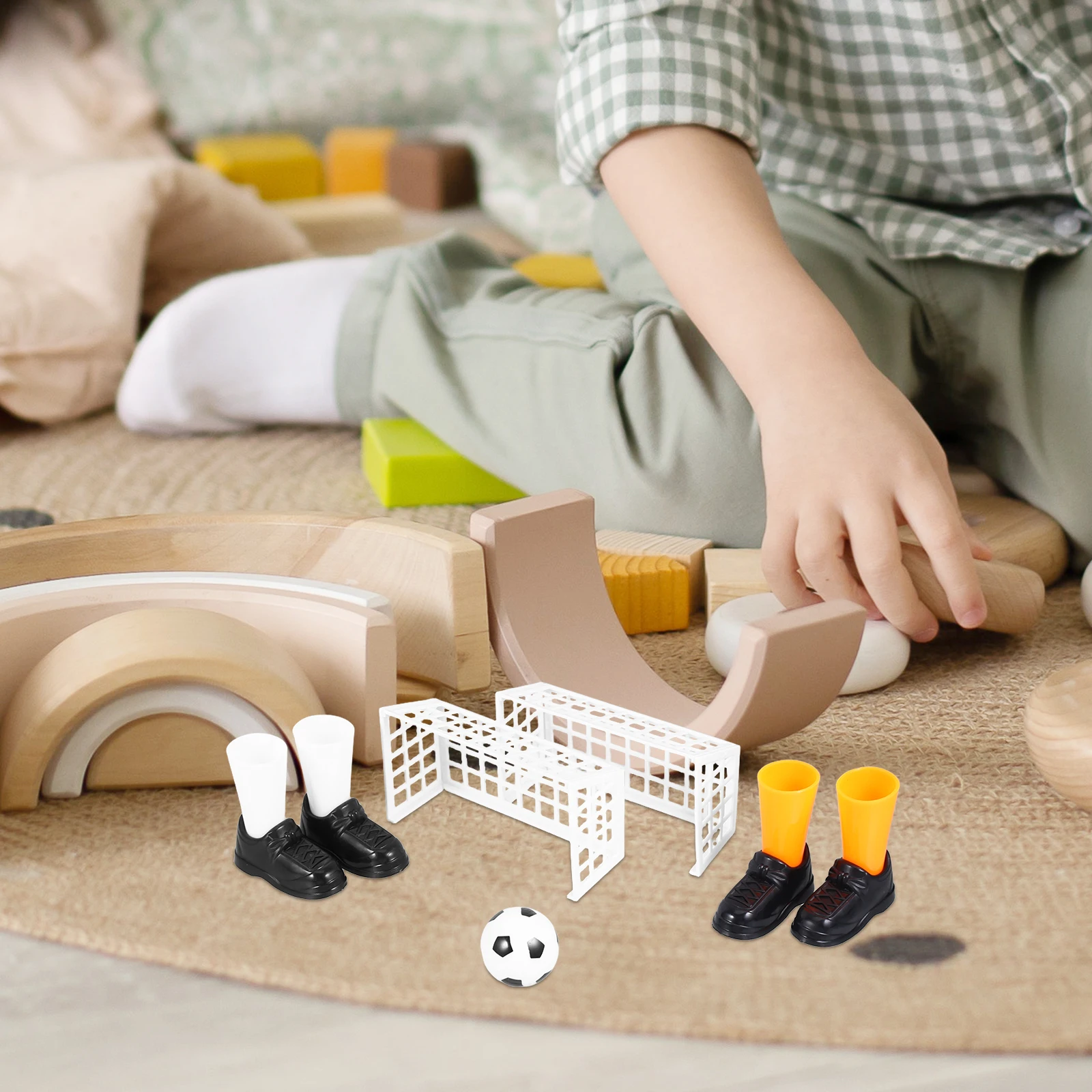 

1Set Finger Soccer Interactive Game Small Size Bright Colors Develop Hand-Eye Coordination Visual Skills Tabletop Football