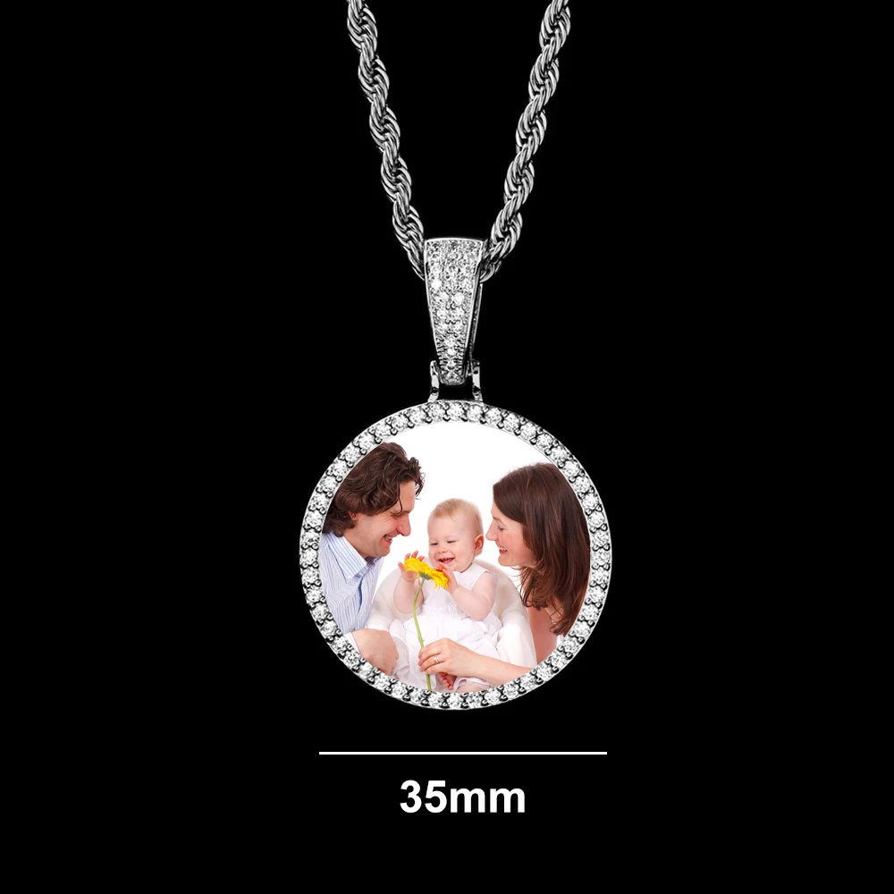 Benutzer definierte Foto s925 benutzer definierte Anhänger vvs Moissan ite Pass Diamant Test für Halsketten Frauen Männer Schmuck kostenlos Laser-Logo vereist