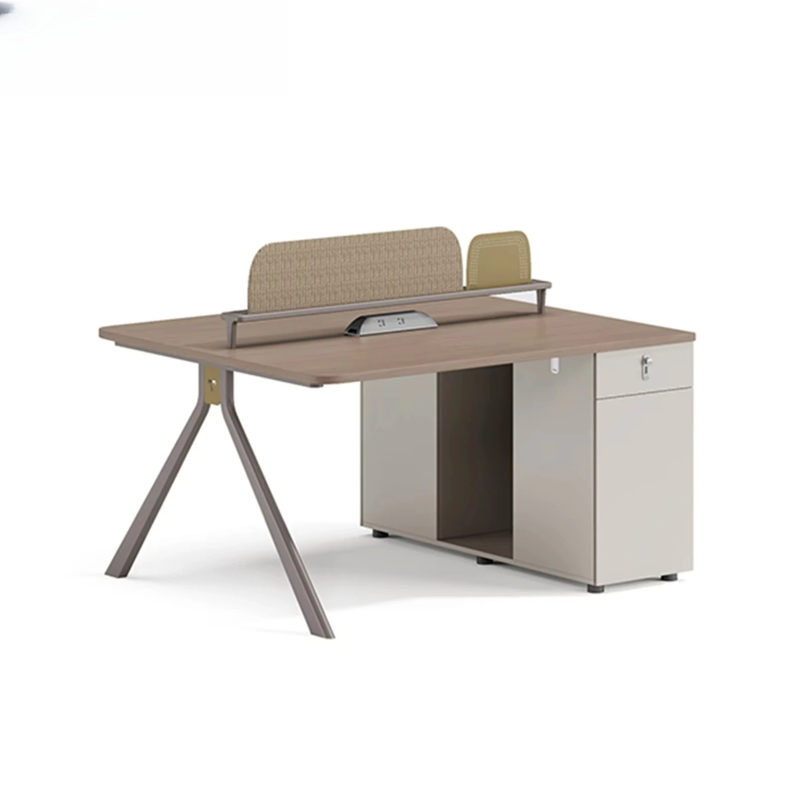 @`Wooden Employee 4 Seater New Office Computer Cubicle Partition Workstation Contemporary Eco-Friendly Easy Assembly Modular