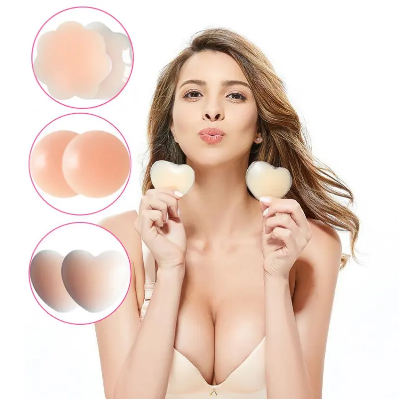 1 pair Silicone Nipple Cover Reusable Women Breast Petals Lift Up Bra Pasties Bra Sticker Patch Intimates Accessories