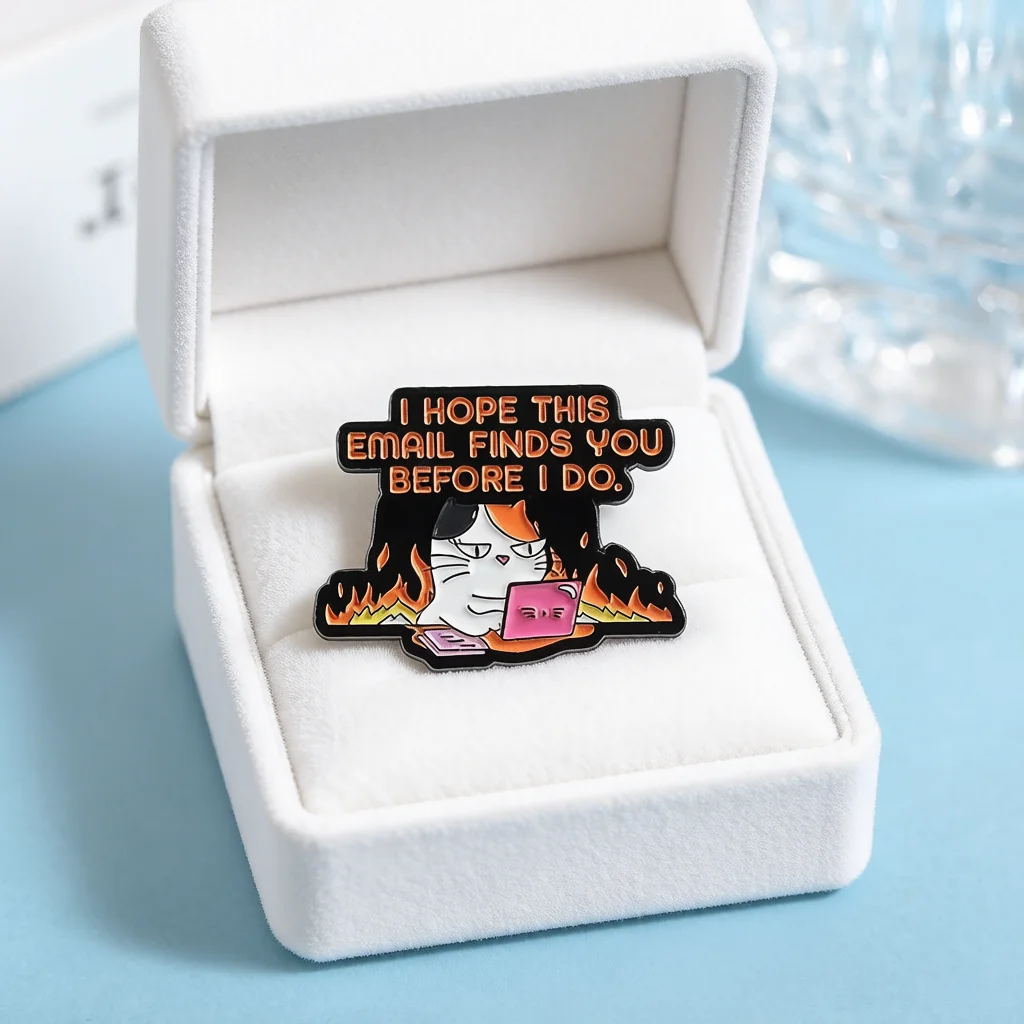 Sarcastic Working Cat Pin - 