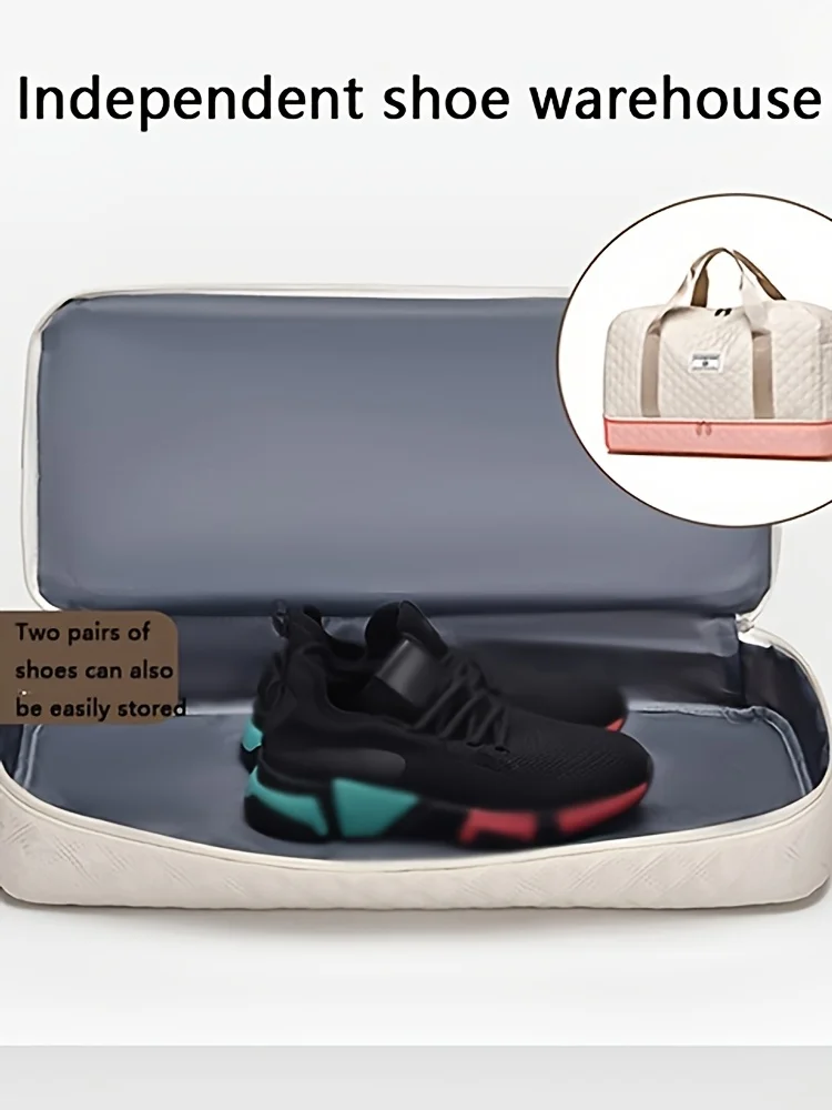 Lässige Nylon-Reisetasche, Große Kapazität für Sport- und Fitness-Aufbewahrung, Tragbare Weekender-Übernachtungstasche mit Mehreren Fächern – Detail 9