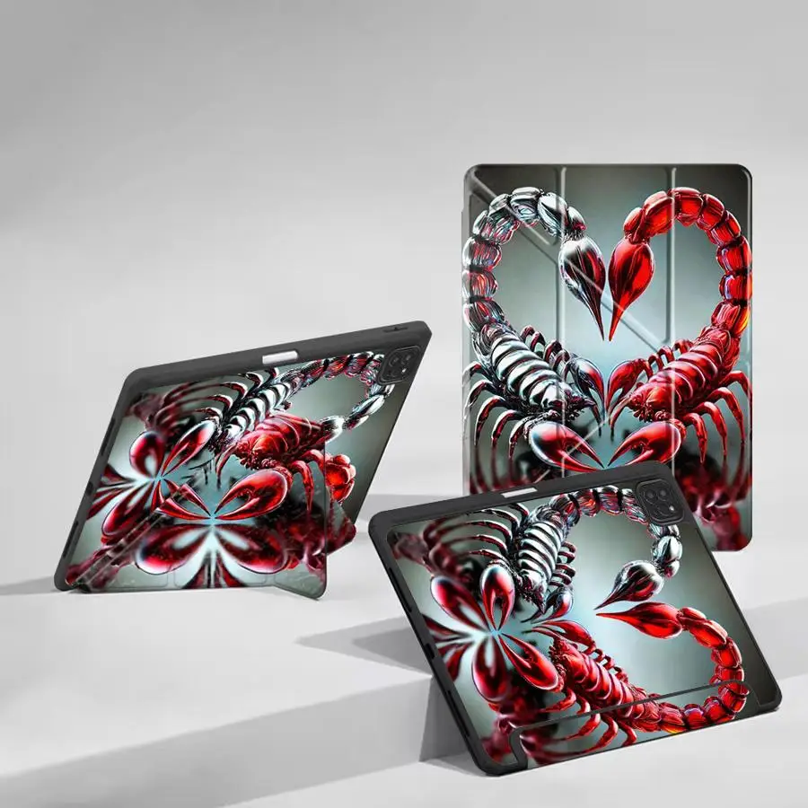 Tablet Case For iPad Air 4 5 M3 M2 M4 11inch Pro 11 10 9 8 7 th 12.9inch Mini 6 7 Pro 2025 Holder Cover Two Scorpions