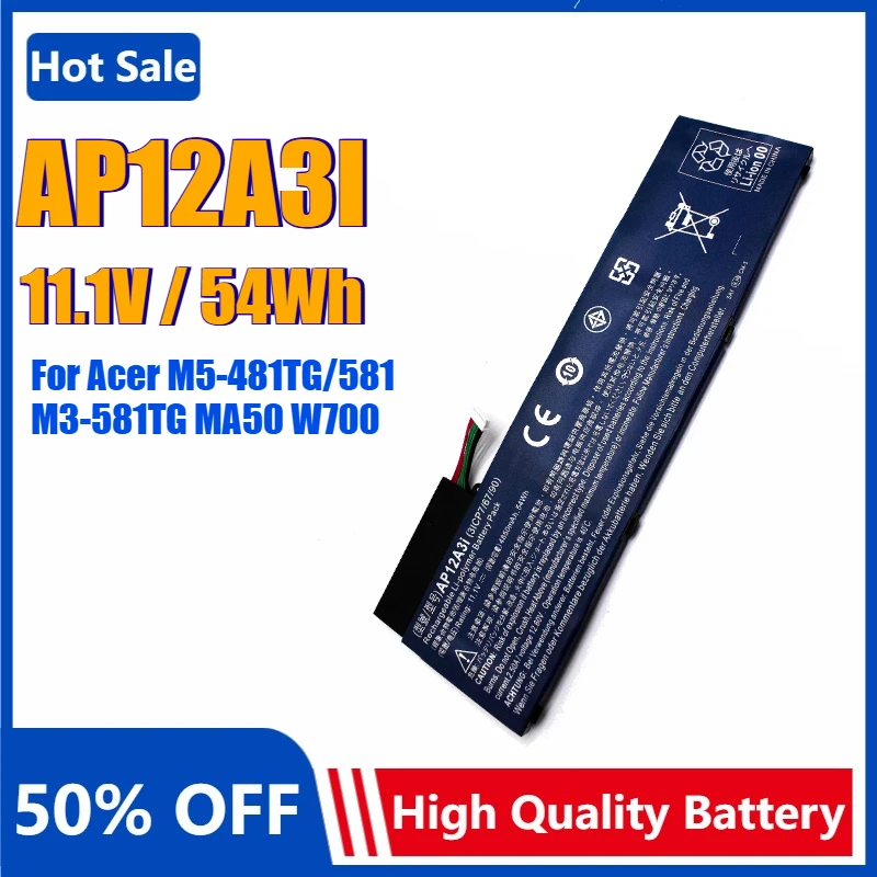 

AP12A3I Laptop Battery for Acer TravelMate P645-M P658-MG P645-SG P648-G3-M X483-6691 M5-481T M3-581TG MA50 W700 M5-581G AP12A4i