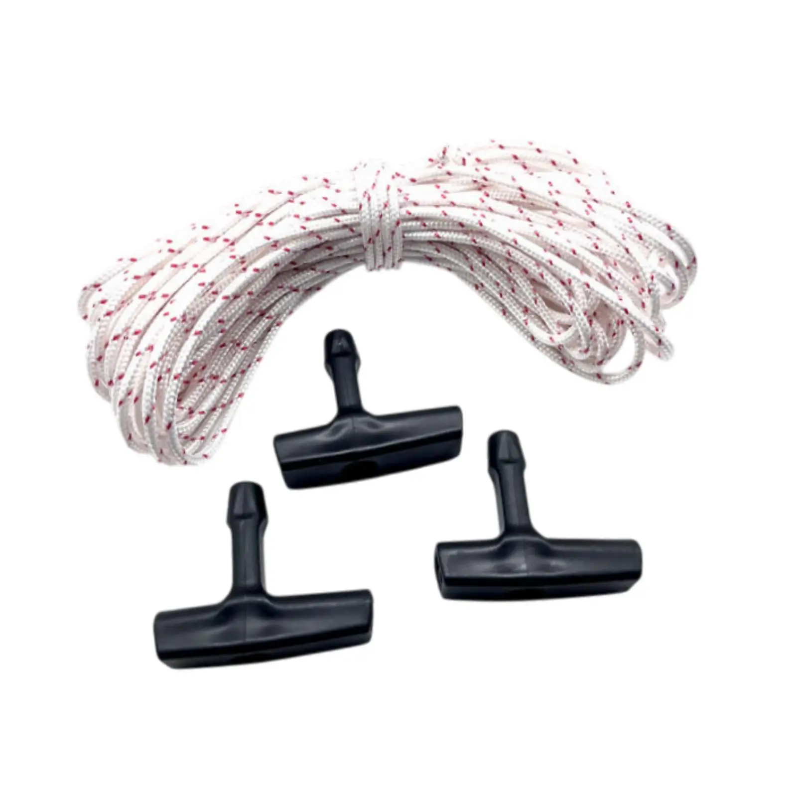

3Pcs Pull Cord Rope with Starter Handles Braided Rope Premium Multifunctional Ergonomic Design for Lawnmower Generators