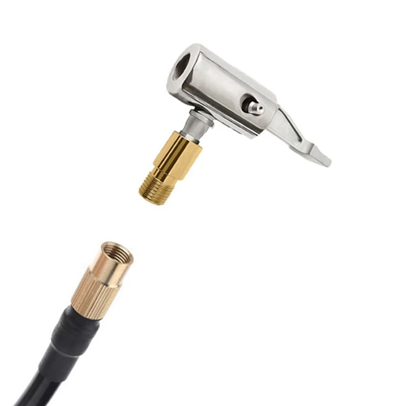 Adaptador de bico de bomba de ar PORK com válvula de inflador de deflação, conector de cabeça, clipe de metal, carro de conversão rápida