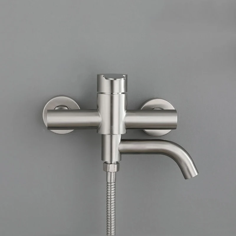 Robinet chaud-froid universel en acier inoxydable, robinets de centre commercial, inverseur de douche, luminaires muraux