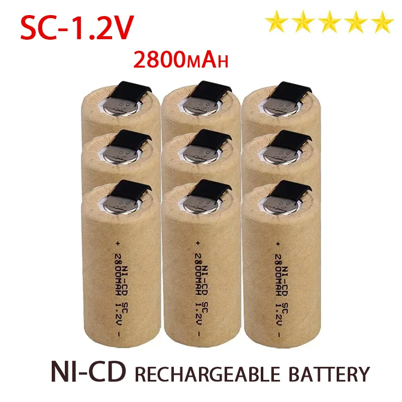 

100% Original 2024 New SC 2800mah 1.2v Battery NI-CD Rechargeable Battery for Electric Screwdrivers, Electric Tools, etc