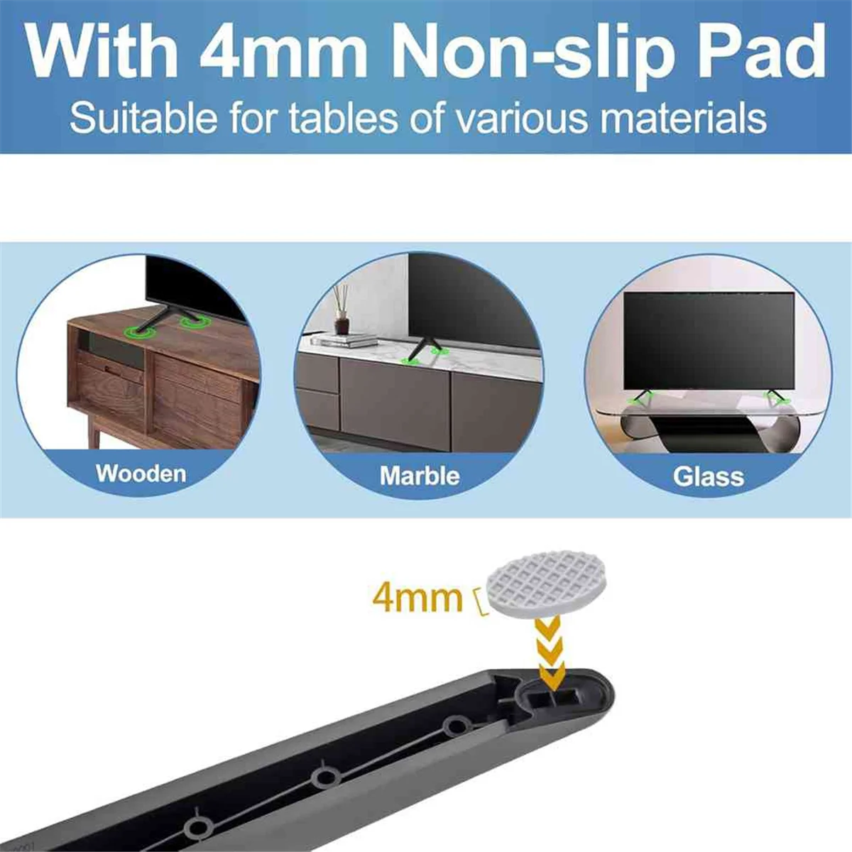 ABZL Stand for TCL TV Stand Legs 28 32 40 43 49 50 55 65 Inch,TV Stand for TCL Roku TV Legs,Replacement TV Legs with Screws