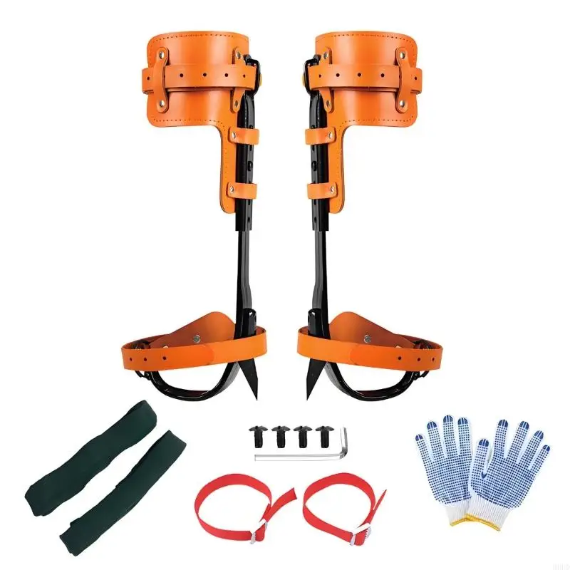 Robuste Kletterspikes aus geschmiedetem Stahl mit gepolstertem Kissen, hochfestes Design für Baumklettern und Outdoor-Abenteuer – Detail 1
