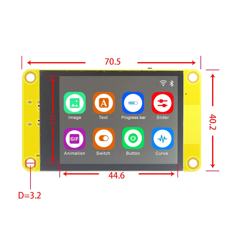 ESP32 Arduino LVGL Placa de desarrollo WIFI y Bluetooth 2,2 \