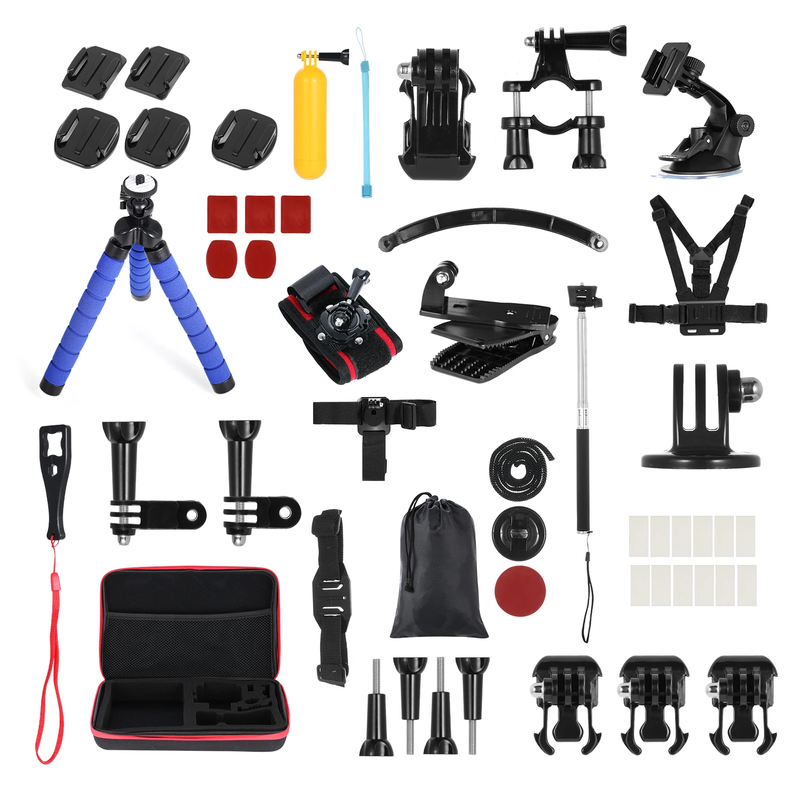 Andoer 50-in-1 Action Camera Accessories Kit Sports Camera Accessories Set for GoPro Hero 10 9 8 Max 7 6 5 Insta360 Xiaomi YI