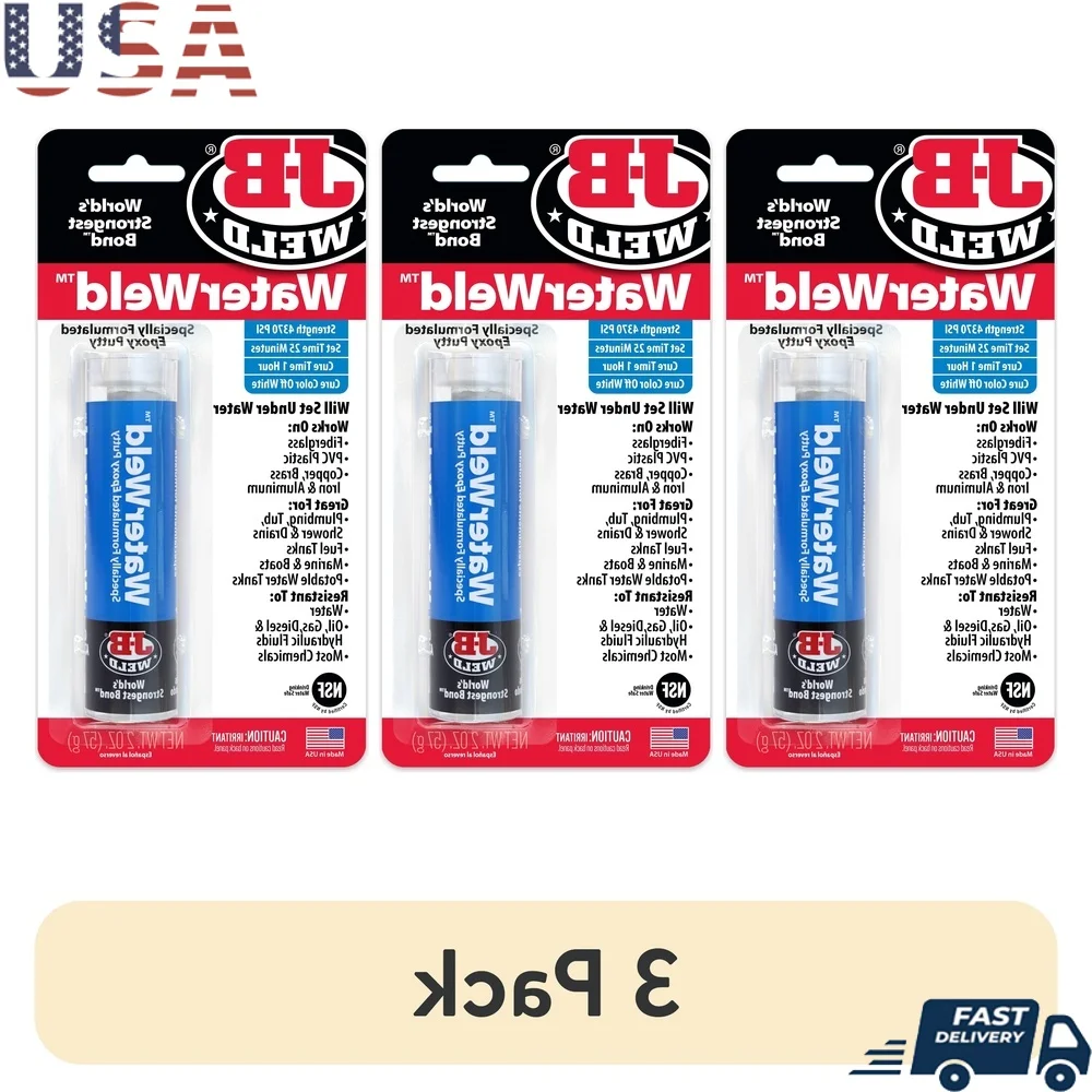

3 Pack Waterproof Epoxy Putty Repair Stick Plumbing Fuel Tanks Boats Drains Permanent Bond Sets in 25 Minutes