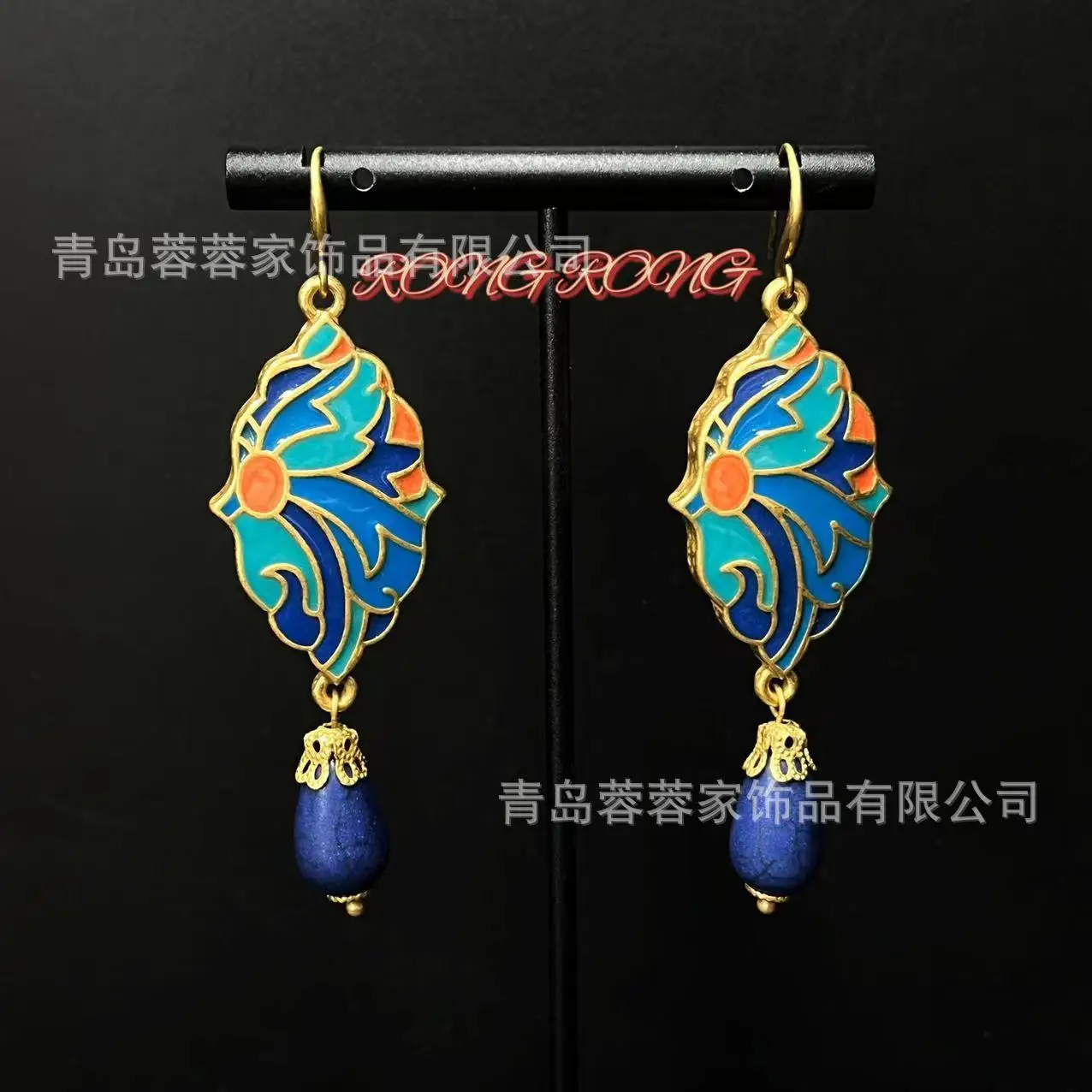 

Antique Earrings Vintage Palace Style Drip Glaze New Chinese Style Western Style Antique Earrings Earrings