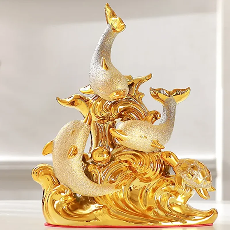 

Modern Ceramics Dolphin Statue Ornaments Crafts Accessories Living Room TV Cabinet Desktop Decorations Give Gifts Home Decor