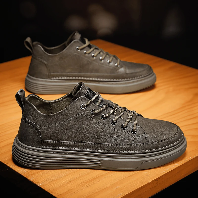 

Men's Casual Work Shoes Spring Autumn New Style Anti-Slip Wear-Resistant Leisure Leather Shoes for On-The-Job Activities