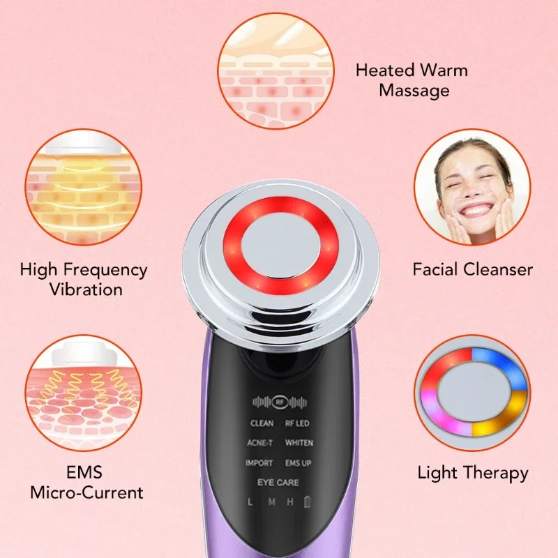 7-in-1 EMS ion introduction device facial color light beauty device  skin care device microcurrent rejuvenation skin care