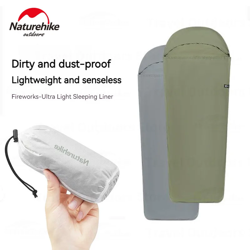 Спальный мини-мешок Naturehike ультралегкий, Термальный спальный мешок с подкладкой, с бархатной подкладкой, летний