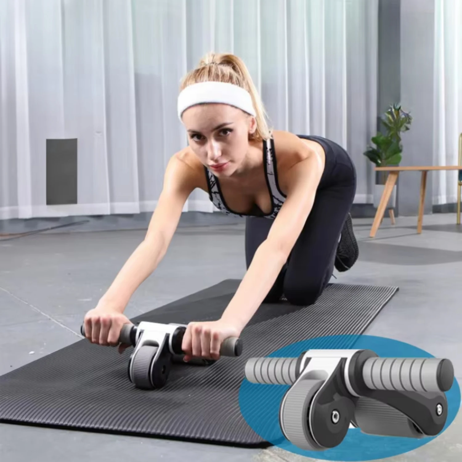 

Newly Foldable Abdominal Wheel Gym Equipment Ab Rollers Body Building Double-wheel Bearing Roller Silent Fitness Equipment