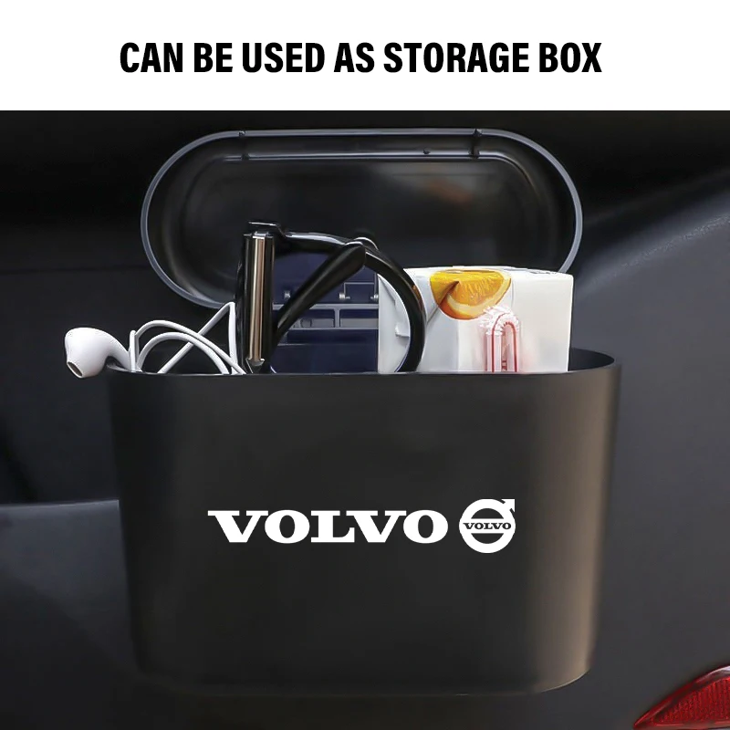 Car Interior Storage Case Trash Bin Push Can Mini Tray Dustbin Garbage Box For Volvo Xc60 Xc90 V40 V60 S60 V50 V90 S80 C40 V70