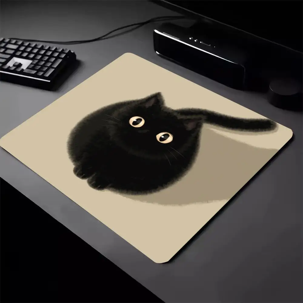 

1pc Hot Sell Cute Black Cat Mousepad Computer Desk Accessories Mat Table Keyboard Pad Laptop Cushion Non-slip Kawaii Deskpad Rug