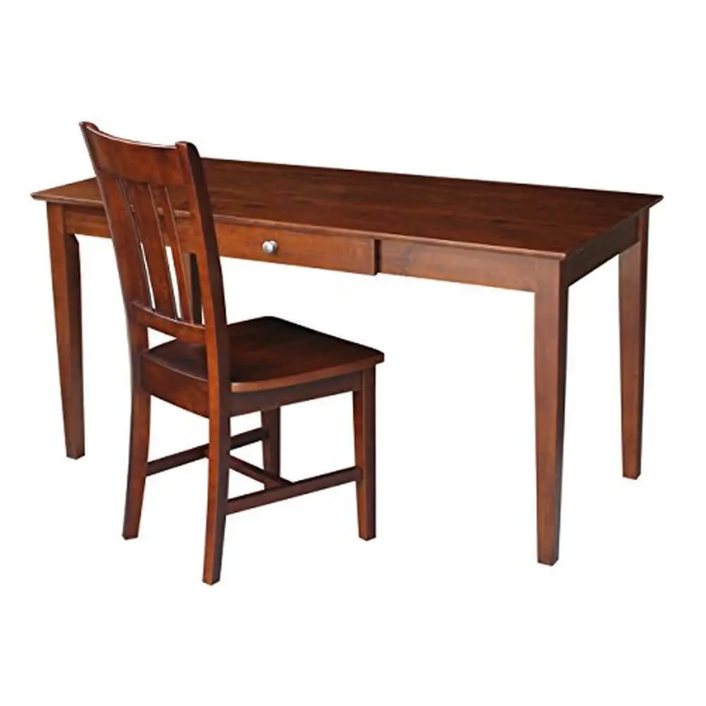 Solid Hardwood Desk and Chair Set with Euro Drawer Glides 60x26x30 inches Residential Use Easy Assembly