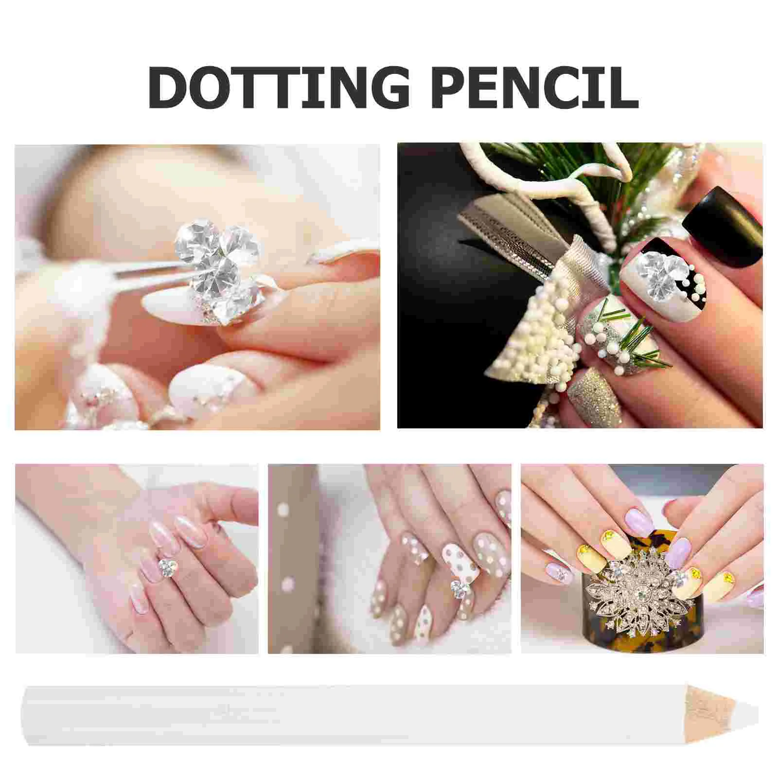 20 Pcs Nail Point Drill Pencil Manicure Tools Accessories Decorating Delicate White DIY Child