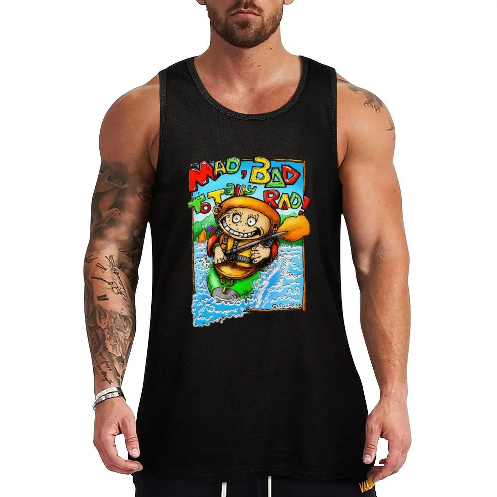 

30. Mad Tank Top Men's clothing Fitness men clothing Gym wear T-shirt man