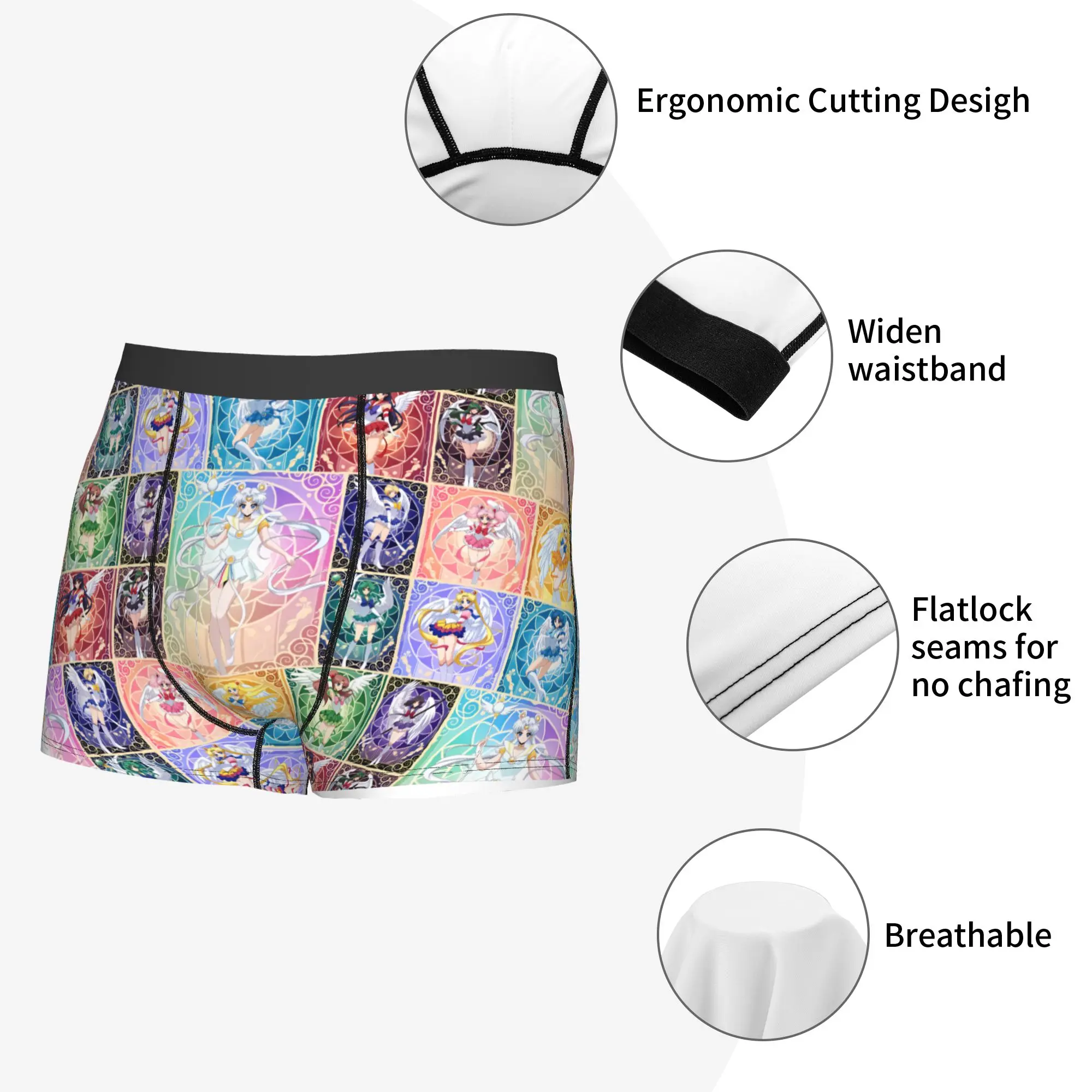Male Cool Sailor Saturn Moon Cosmos  Underwear Mercury Uranus Boxer Briefs Soft Shorts Panties Underpants view 5