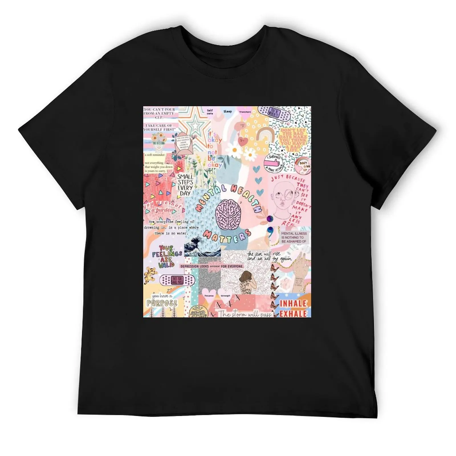 

Mental Health Matters Collage T-Shirt anime designer shirts men graphic t shirts