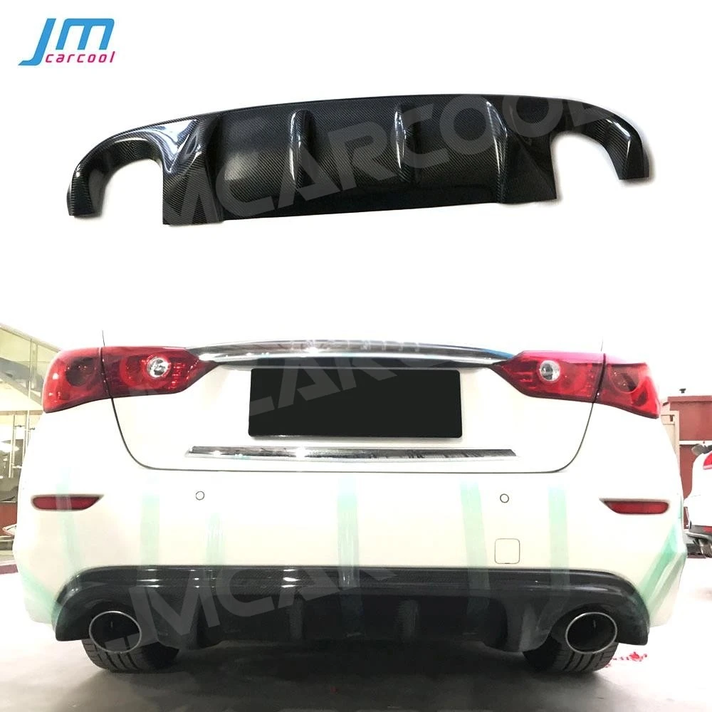 

Carbon Fiber Car Rear Diffuser for Infiniti Q50 Q50S 2014-2017 JP Style FRP Back Bumper Lip Protector Cover Cars Accessories