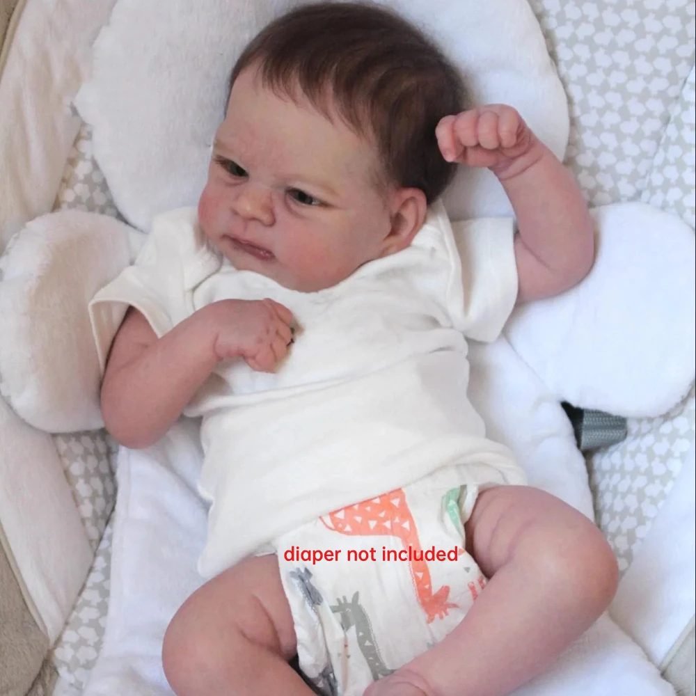 

BZDOLL 48CM 19inch Girl Reborn Doll, Vinyl Limbs+Cloth Body, 3D Marble Veined Skin, Princess Dress Up Kids Toy