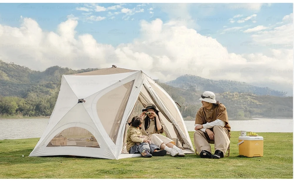 Naturehike Kabi Schnellöffnungs-Zelt für 4 Personen Klasse A Babyfreundlicher Stoff Silberbeschichtet Wasserdicht für Outdoor-Familien-Camping Park – Detail 9