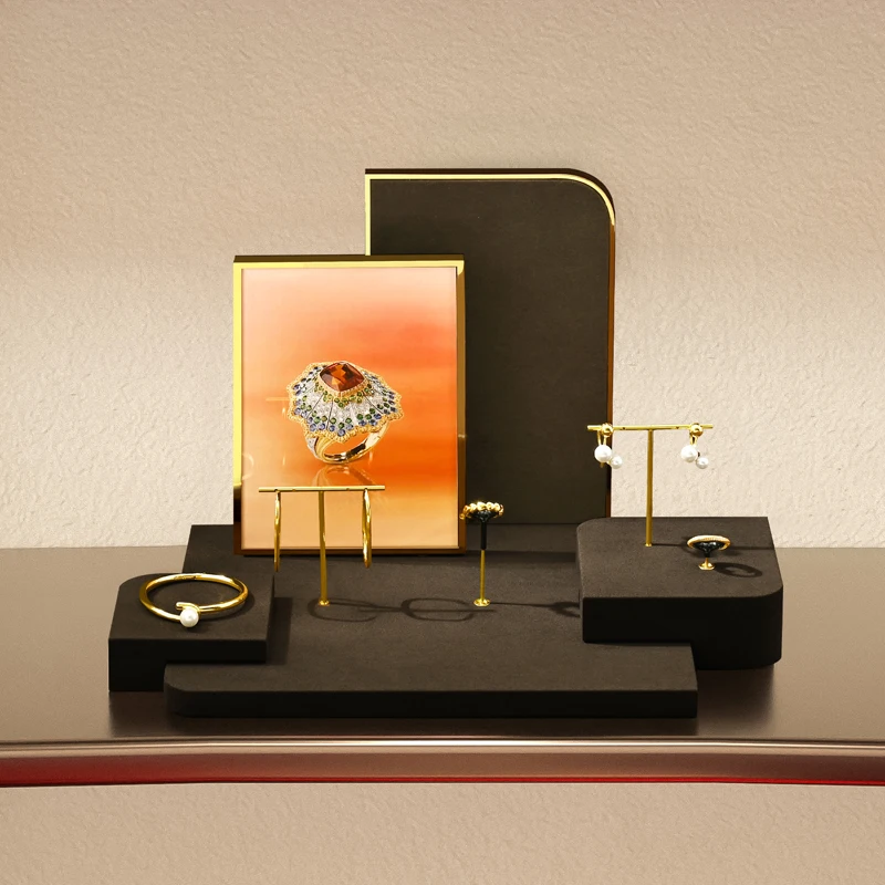 

Oirlv Brown Jewelry Display Prop Shop Ring Earring Stand Bracelet Display Pendant Necklace Jewelry Display Stand Showcase Holder