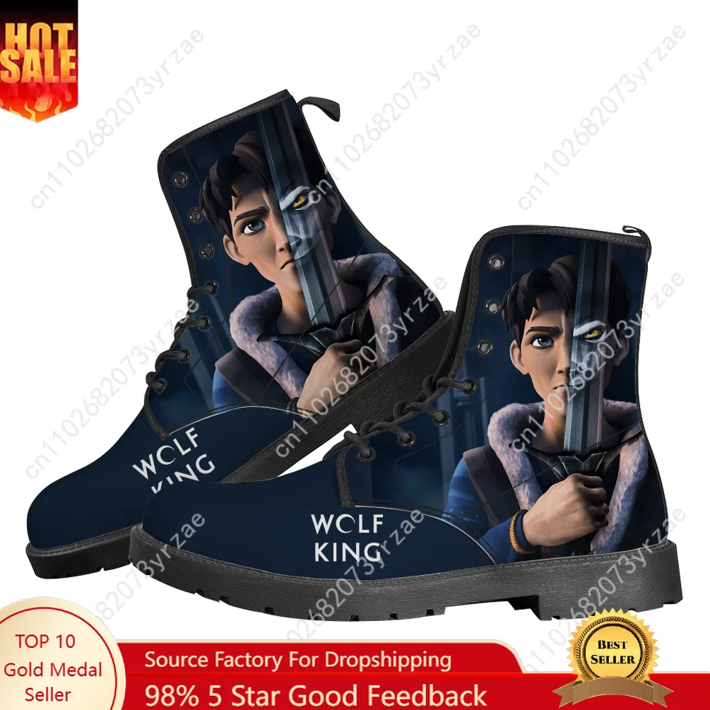 

Ботинки Wolf King, мужские и женские повседневные ботинки для подростков, уличная обувь высокого качества с модным узором, легкая удобная обувь, обувь на заказ