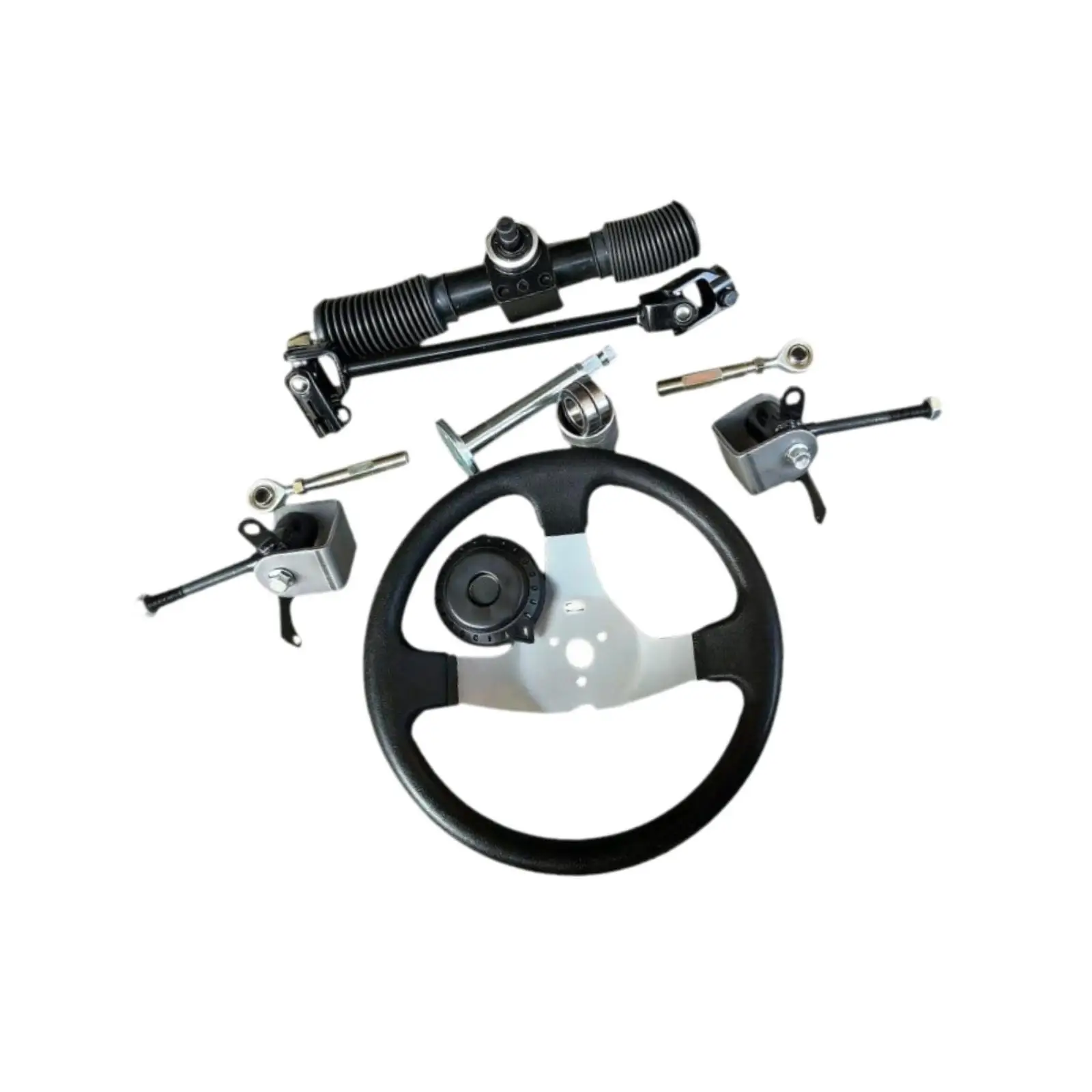 

Go Kart Steering Kit with Metal Wheel Spindle Precision Steering Assembly for Beach Kart Replacement Projects