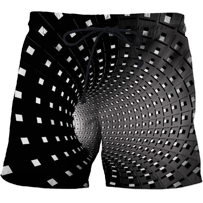 Funny Abstract Graphics 3D Print Beach Shorts Summer New Men Women Oversized Surfing Board Shorts Swimwear Trunks Kids Clothing