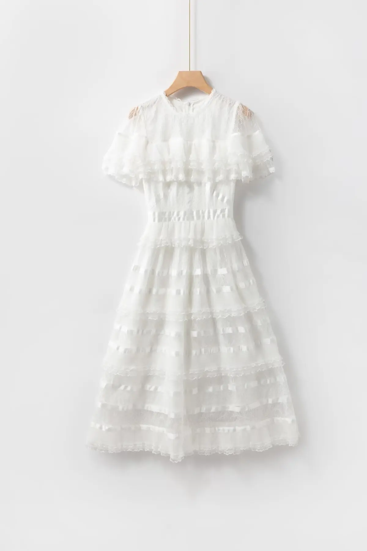 Vestidos femininos o pescoço mangas curtas sexy fora do ombro em camadas rendas elegante designer vestidos